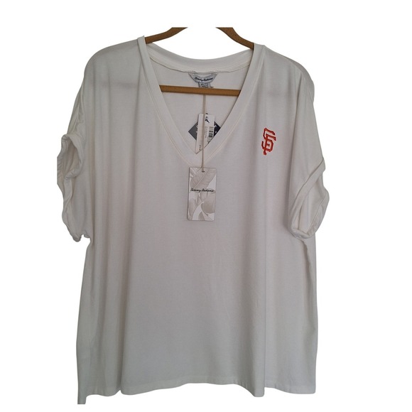 Tommy Bahama Tops - Tommy Bahama San Francisco women's white blouse size XL